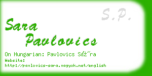 sara pavlovics business card